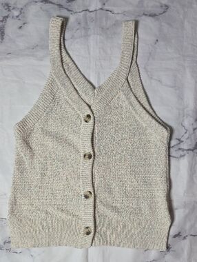 Madewell Rainbow Marled Wakefield Button-Front Sweater Tank